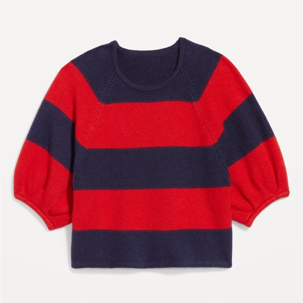 Old Navy SoSoft Cropped Puff Sleeve Sweater - Picture 3 of 8